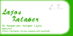 lajos kalaper business card